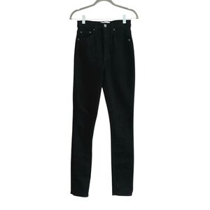 Reformation Jeans Ultra High & Skinny Women's Size 25 Black Extra Long EUC